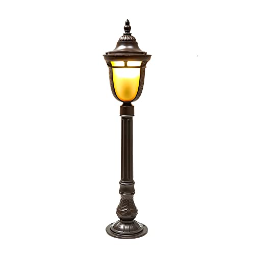ZEELYDE Post Lights Outdoor,Simple Outdoor Lamp Waterproof Connected Garden Lamp Home District Decorative Landscape Lamp Die-cast Aluminum Glass Lampshade Floor Lamp Night Lighting