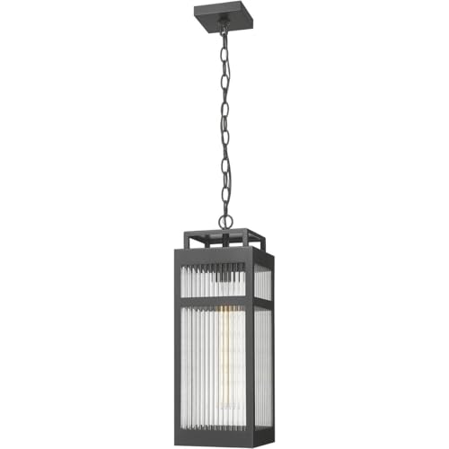 Innovations Lighting 9953-1H-BK-20-SCL Ridgeway Outdoor Pendant or Chandeller Matte Black