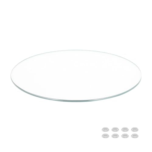 36 Inch Round Ultra Clear Glass Table Top Pencil Polished Edge 1/2 Inch Low Iron Tempered Glass Premium Furniture Protection Replacement for Dining End Patio Kitchen Tables