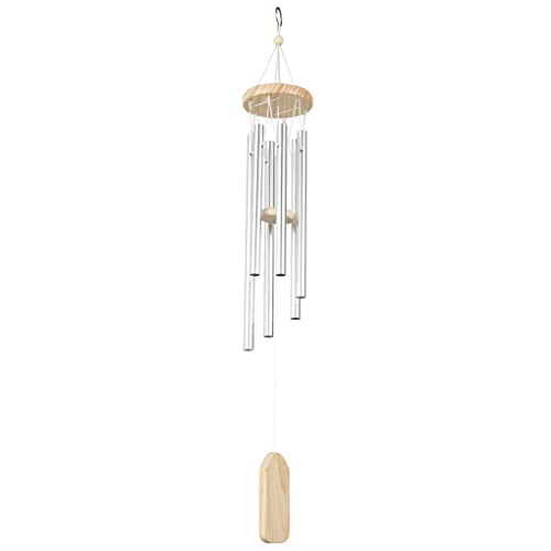 Silver 6 Tube Wind Wind Chimes Door Wall Hanging Ornament Home Garden Outdoor Decor Wind Chimes (Color : A, Size (Silver