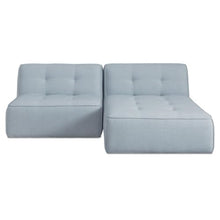 NADAAL STUDIOS Auvian 2-Piece Outdoor Nook, Corner Layout, Tufted Cushions, Polyester Upholstery, Quick-Dry Foam, Aluminum Frame, Light Blue