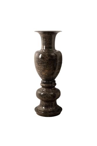 SODEF Marble Carved Pedestal Planter Large Size Modern Style Home Decor Brown Color - Brown