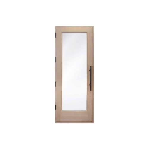 PROSAUNAS Prehung Solid Wood Sauna Door with Insulated Glass, Douglas Fir Sauna Door, Hemlock Jamb, Dual-Pane Insulated Glass, 31.5" x 81.5" (Door Hinged On - Left Side)