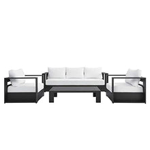 Modway Tahoe Aluminum 4-Piece Outdoor Patio Set in Gray White
