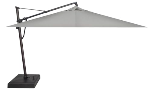 Treasure Garden AKZ PLUS Cantilever Umbrella 10'x13' Rectangular Sunbrella Cast Silver Canopy and Black Frame with Rolling Base