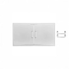 BBQGUYS Signature 40-Inch Stainless Steel Double Access Door for Outdoor Kitchens, 304 Grade Stainless Steel, Flush Mount Design, Logo-Free, Includes Traditional and Contemporary Handles