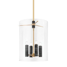 Corbett Lighting Adonis 4-Light Lantern | Vintage Brass Finish | Made of Brass & Glass | Damp-Rated for Bathroom Use | Adjustable Hang Height 29-71" | 16" Dia x 21.75" H | 359-22-VB