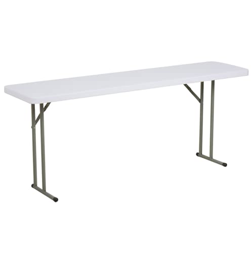 10 Pack! 18" x 72" Granite White Heavy-Duty Blow Molded Plastic Folding Table. Folding Desk Bar Table Coffee Table Folding Camping Table Outdoor Bar Portable Table Foldable Table Bistro Table