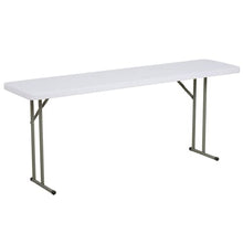 10 Pack! 18" x 72" Granite White Heavy-Duty Blow Molded Plastic Folding Table. Folding Desk Bar Table Coffee Table Folding Camping Table Outdoor Bar Portable Table Foldable Table Bistro Table
