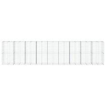 Makastle Gabion Basket with Cover, Rock-Stone Wall with Sturdy Grid for Backyard, Garden, Yard, Rustproof, Weather-Resistant, 354.3x39.4x78.7 in Silver Galvanized Iron