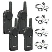 Motorola Solutions DLR1020 Two-Way Digital Business Radio with HKLN4604 PTT Earpiece 4-Pack