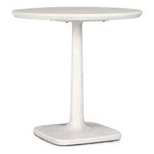 Pemberly Row Outdoor Bistro Table, 31 in Concrete Stone with White Terrazzo Finish, Weather-Proof Modern Tulip Base, Seating for 4, Durable Patio Furniture for Balcony, Garden, or Small Spaces