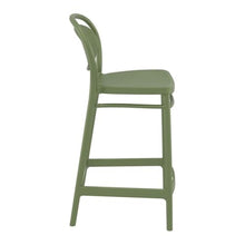 Home Square Indoor Outdoor Counter Stool in Olive Green - Set of 2
