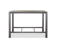 Whiteline Modern Outdoor Living BR1537-TAU, Taupe Vargas Bar Table, Aluminum Legs, Glass Top