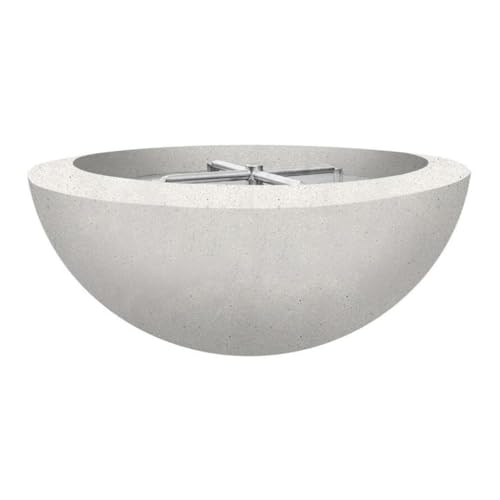 Lakeview Valley Bay 29-Inch Round Propane Match Lit Fire & Water Bowl - Ultra White - SCPH-446-FWBUWLP
