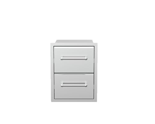 SPIRE Vertical Built-in Double Drawers, Stainless Steel, Universal Mount