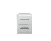 SPIRE Vertical Built-in Double Drawers, Stainless Steel, Universal Mount