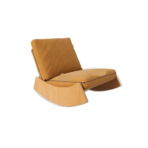 OUTIFUOSSR Nordic Retro Autumn and Winter Living Room Solid Wood Recliner Balcony Household Lazy Leisure Sofa Chair Small Apartment(Log Color A)