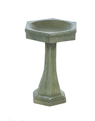 Solid Rock Stoneworks Grace Birdbath- 24" Tall x 18" Dia- Slate