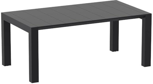 Compamia Vegas 86" Extendable Patio Dining Table in Black, Commercial Grade