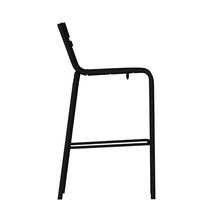 EMMA + OLIVER Black Armless Stacking Bar Stool, 2-Pack
