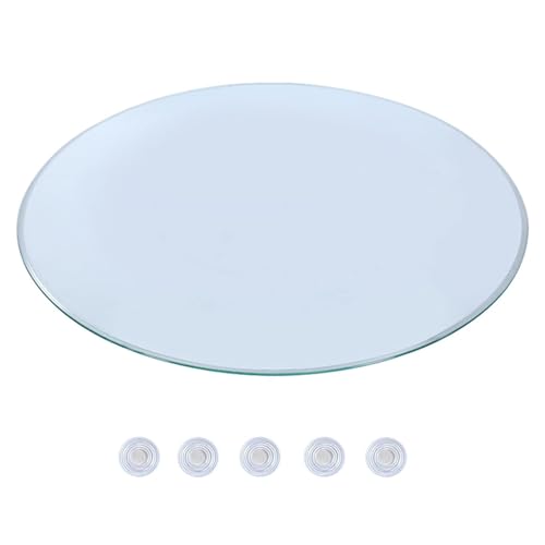 Pealihuy Garden Outdoor Table Top,for Office Desk, Tempered Glass Round,Negotiation Table, Dining Table - Round Glass Table Top Replacement,Good Glossiness,Glass Table Protector(70cm(28 in))