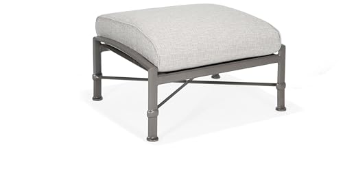 Winston Manor Ottoman Weathered Teak/ Linen Lace