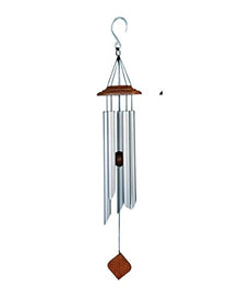 Wind Chimes for Outside - 24 Inch Wind Chimes with 5 Tubes DIY Pendants for Outdoor Garden Patio Decor Wind Chime Gifts for Mother Father Neighbors Christmas (Color : Gold) (Silver)
