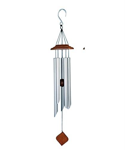 Wind Chimes for Outside - 24 Inch Wind Chimes with 5 Tubes DIY Pendants for Outdoor Garden Patio Decor Wind Chime Gifts for Mother Father Neighbors Christmas (Color : Gold) (Silver)