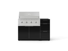 NewAge Products Classic Series 4PC Aluminum Black Modular Outdoor Kitchen Grill Island with 36" Performance Grill NG - 24"D x 52"W x 47.5"H