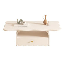 DINBOZ26X Living Room Table Modern White Coffee Table for Small Living Rooms, Creative Minimalist Design, Easy Assembly, Stylish Home Furniture Outdoor Side Table