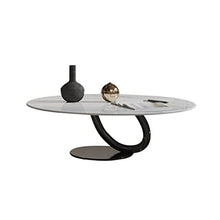 DIEYPOL Coffee Table Modern Slate Coffee Table Minimalist Round Tea Table Living Room Home Coffee Table Creative Shape Coffee Table Mesa para Centro De Sala(B)