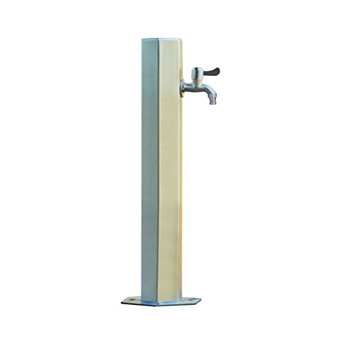 Freestanding Garden Water Column Outdoor Water Column,Stainless Steel Outdoor Vertical Garden Water Column Faucet Weatherproof Multifunctional Fountain Tap for Courtyard, Lower Inlet-Short Faucet