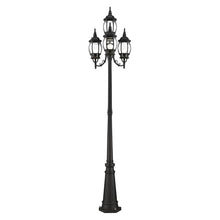 Livex Outdoor Post Light with Clear Beveled Glass Shades Black