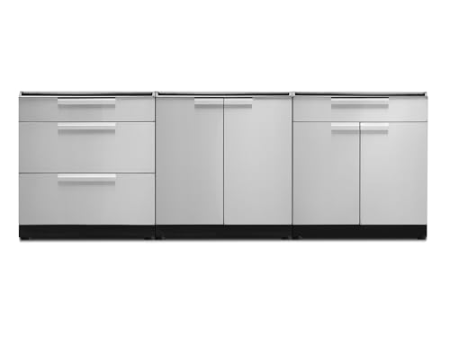 NewAge Products Classic Series 3PC Stainless Steel Modular Outdoor Kitchen Set - 24" D x 96" W x 35.5" H