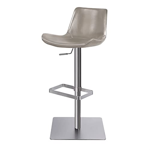 HASMI Counter Stools Bar Chair Modern Stainless Steel Back Chair Home Kitchen Decoration High Stool Restaurant Kitchen Lift Adjustable Bar Stool Swivel Bar Chairs Bar Stools (Color : B)