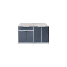 Blue Sky Outdoor Living 2-Piece Stainless Steel Outdoor Kitchen Combo Set – 1x 2 Door Cabinet, 1x 1 Drawer, 2 Door Cabinet, 2X 36 Extended Countertop