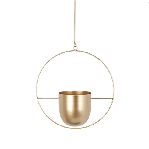 A1DFDFGOQSFG Iron Hanging Flower Pot Decorative Swinging Flower Basket Wall Hanging Flower Pot Decorative Hanging Basket Wall Mount for Home (Size : C) ()