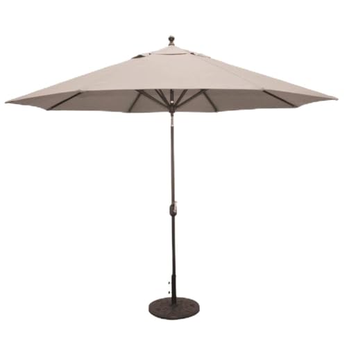 Galtech International Deluxe Auto Tilt 11 Foot Round Market Umbrella Taupe
