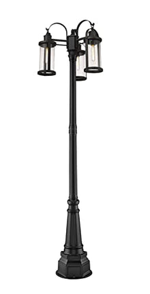 Z-Lite 3 Light Outdoor Post Mounted Fixture 569MP3-564P-BK