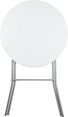 PRO&Family 32 Inch Round Cocktail Table - White, Tall, Foldable, High Top, Outdoor, Bar Height (8)