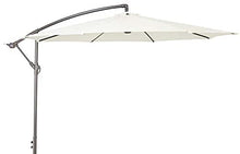 RWGOVLU Cantilever Parasol, 10Ft Outdoor Offset Parasol, Hanging Umbrella, Sun Shade Umbrella Waterproof with Crank & Tilt, UV Protection, Base not Include,1 White