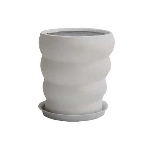 WOAITIANTIAN Flower Pots Magnesium Clay Flower Pot with Spiral Shape Planter for Room Garden and Patio