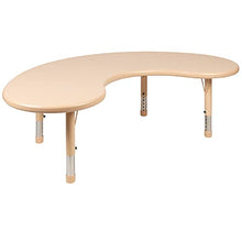 BizChair Half-Moon Adjustable Activity Table Natural