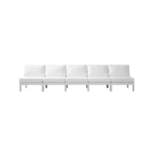 Outdoor Escape White Fabric Outdoor Patio Modular Sectional, Contemporary Design, Cushioned Seating, Easy Maintenance, Perfect for Outdoor Living Spaces