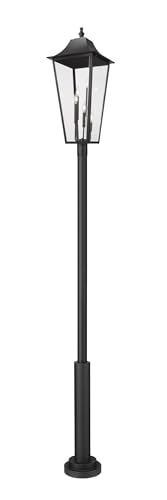 Z-Lite Gannon 5 Light Outdoor Post Mounted Fixture Black