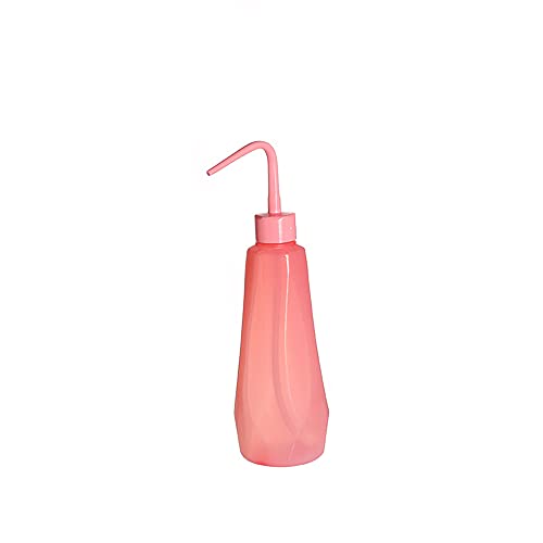 480ml Drip Water Bottle, Flower Waterer Gardening Tools, Squeeze Watering Can,Elbow Drip Water Bottle (Pink)