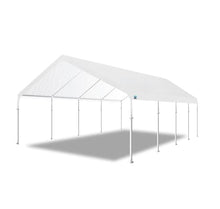 King Canopy Hercules 18x27 Feet Carport 10-Leg Hammertone Steel Frame White
