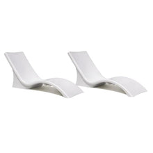 Global Pool Products 2 Set Lounger Chairs – Rotomolded Pool Lounge Chairs, UV-Resistant, Salt & Chlorine Friendly, 300 lb Capacity, White GPP-LF-LC-W