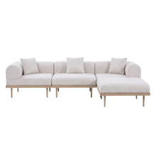 Outdoor Escape Beige Fabric 4-Piece Outdoor Modular Sectional with Cushioned Seating, Contemporary Style, Includes Pillows, Weather-Resistant Construction